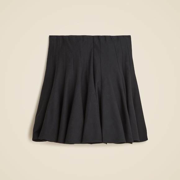 NWT!! J. CREW Godet Mini Skirt Black Chino Pleated Solid Pleats Preppy Size 0 - Picture 12 of 16